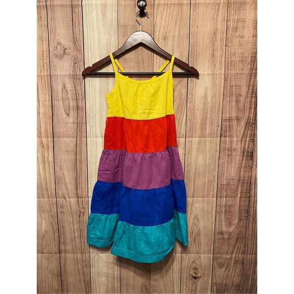 Hanna Andersson 6-7 girls Colorblock Twirl Maxi Dress summer tank sleeveless - Picture 1 of 6